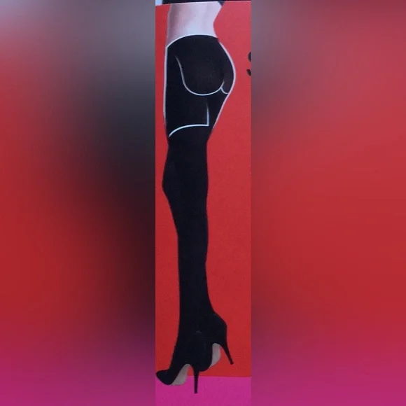 SPANX BLACK OPAQUE BELLY FIRMING & BUTT LIFTING TIGHTS. - Picture 3 of 7